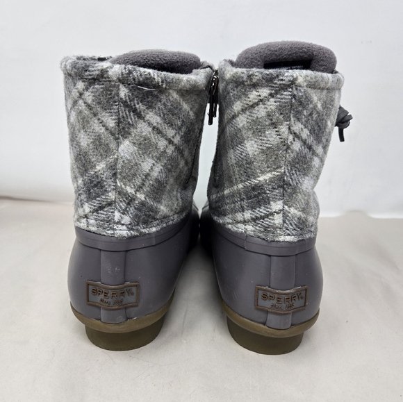 Sperry Top-sider Womens Saltwater Plaid Wool Blend Duck Boots Sz 9.5 Waterproof - Picture 4 of 16
